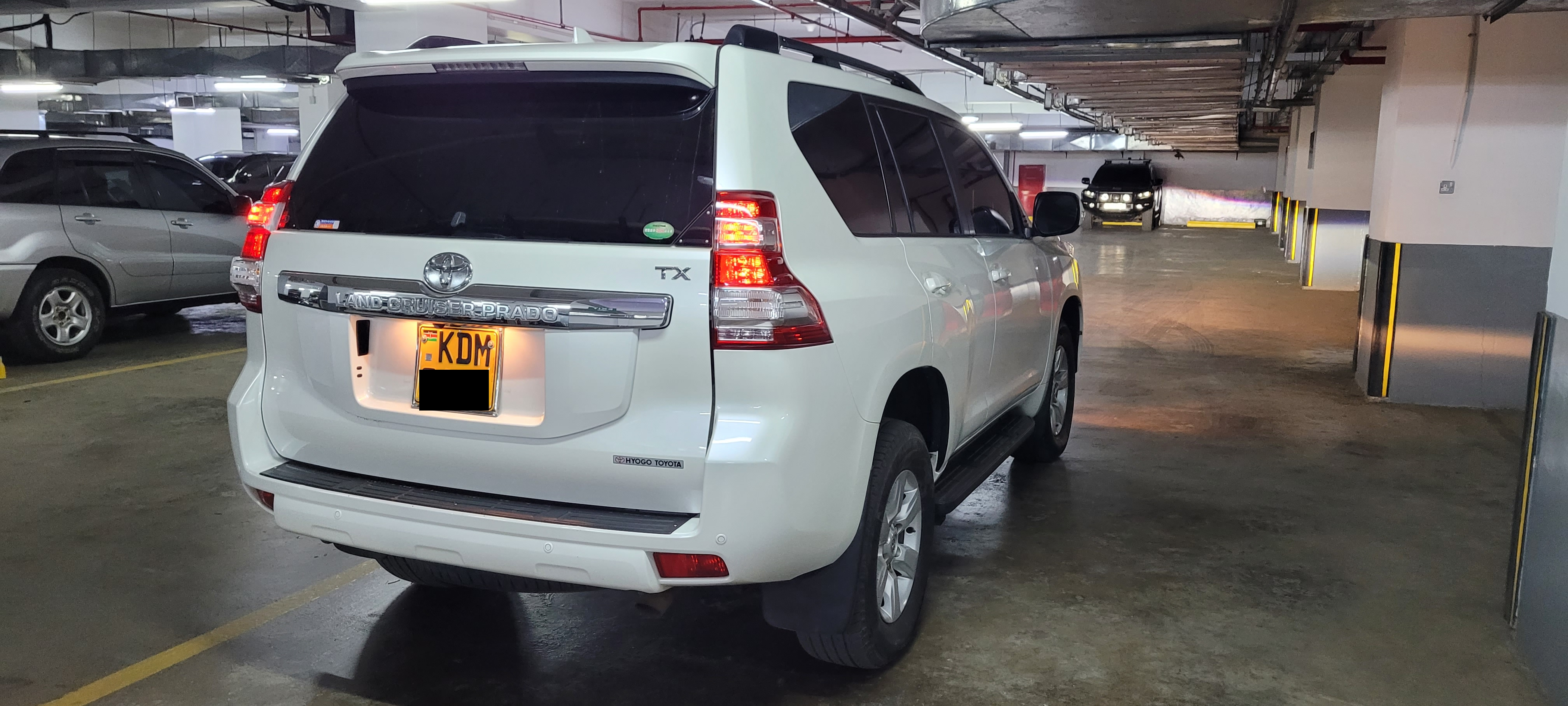 Prado parked, rear view
